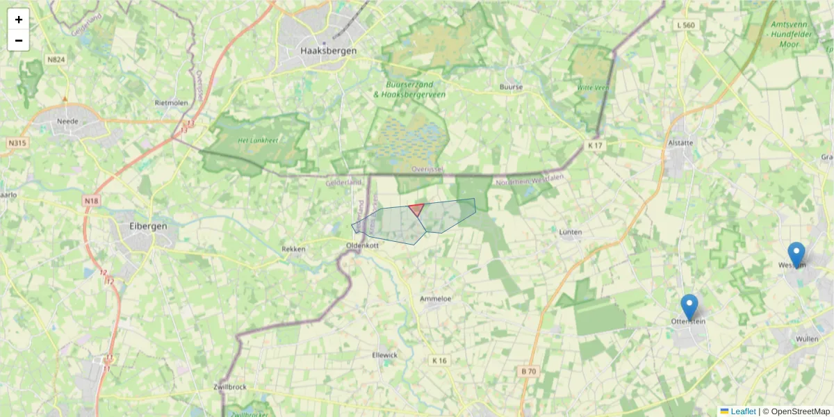 Karte des Postleitzahlen Bereichs  und der umliegenden Postleitzahlen in Deutschland
