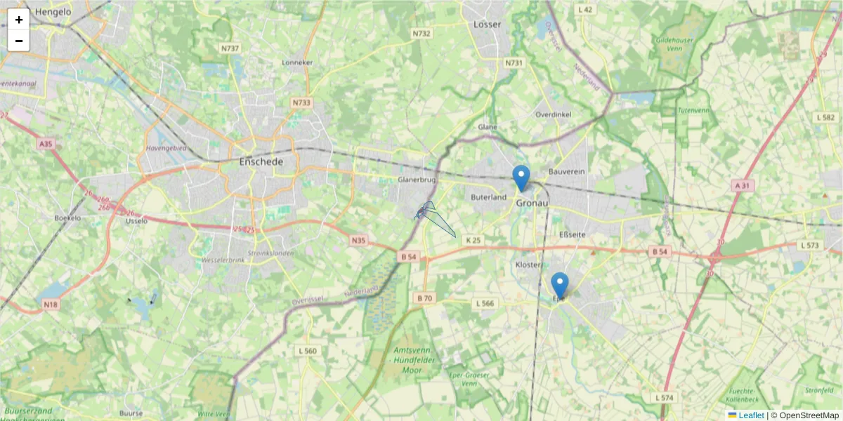 Karte des Postleitzahlen Bereichs  und der umliegenden Postleitzahlen in Deutschland