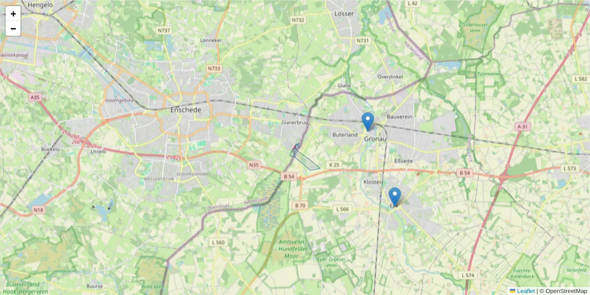 Karte des Postleitzahlen Bereichs  und der umliegenden Postleitzahlen in Deutschland