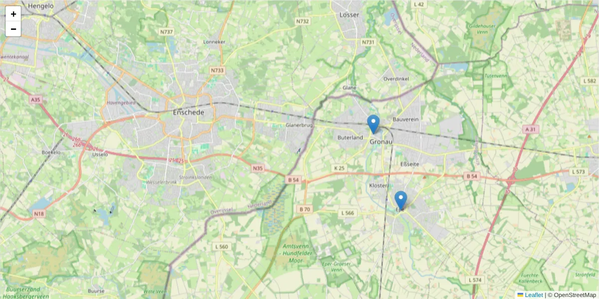 Karte des Postleitzahlen Bereichs  und der umliegenden Postleitzahlen in Deutschland