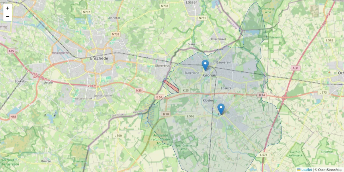 Karte des Postleitzahlen Bereichs  und der umliegenden Postleitzahlen in Deutschland