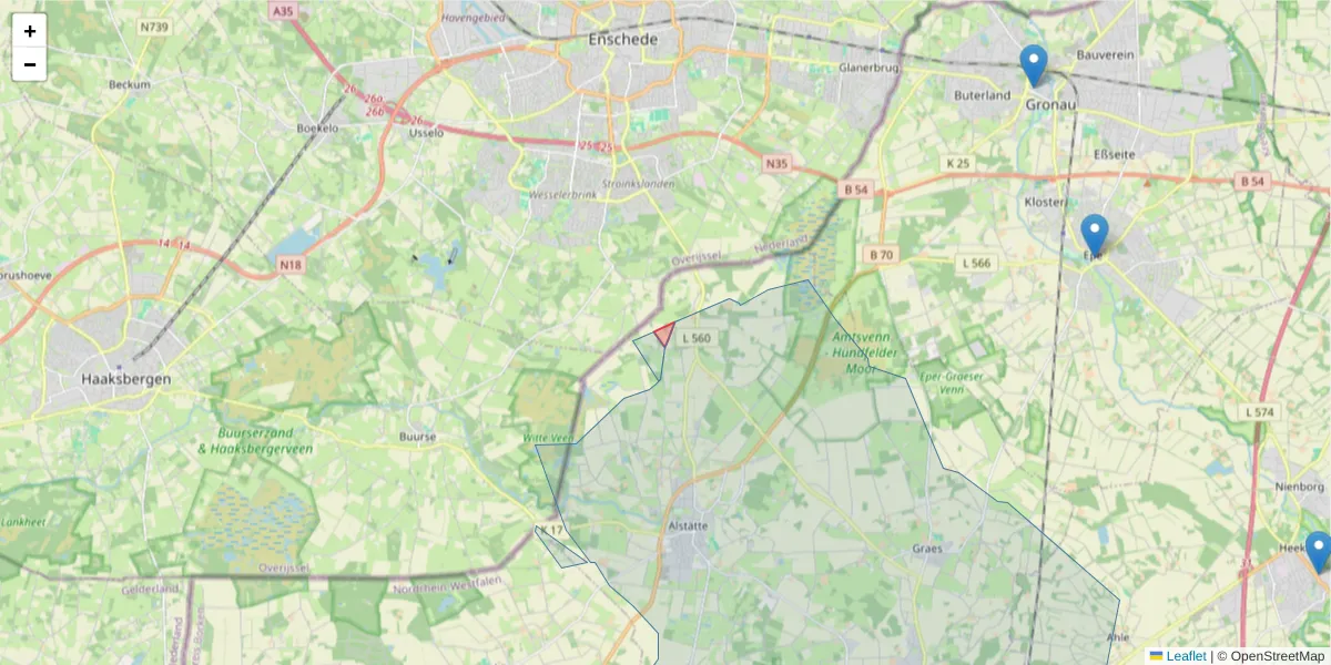 Karte des Postleitzahlen Bereichs  und der umliegenden Postleitzahlen in Deutschland