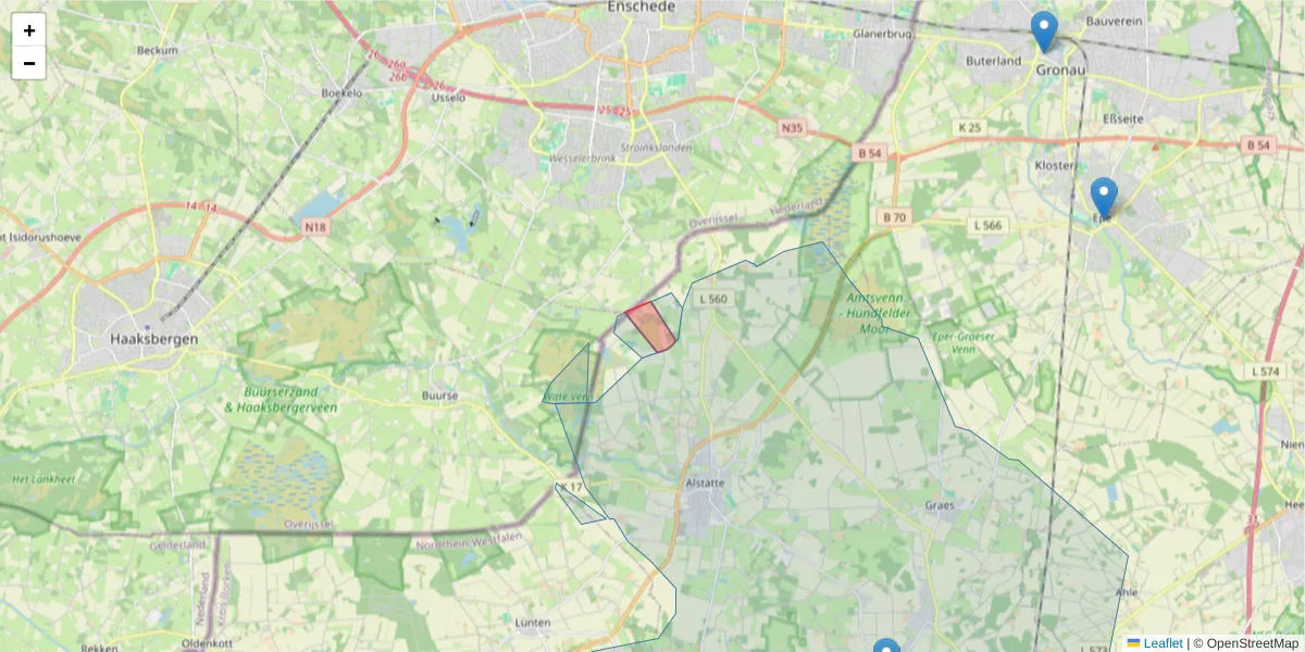 Karte des Postleitzahlen Bereichs  und der umliegenden Postleitzahlen in Deutschland