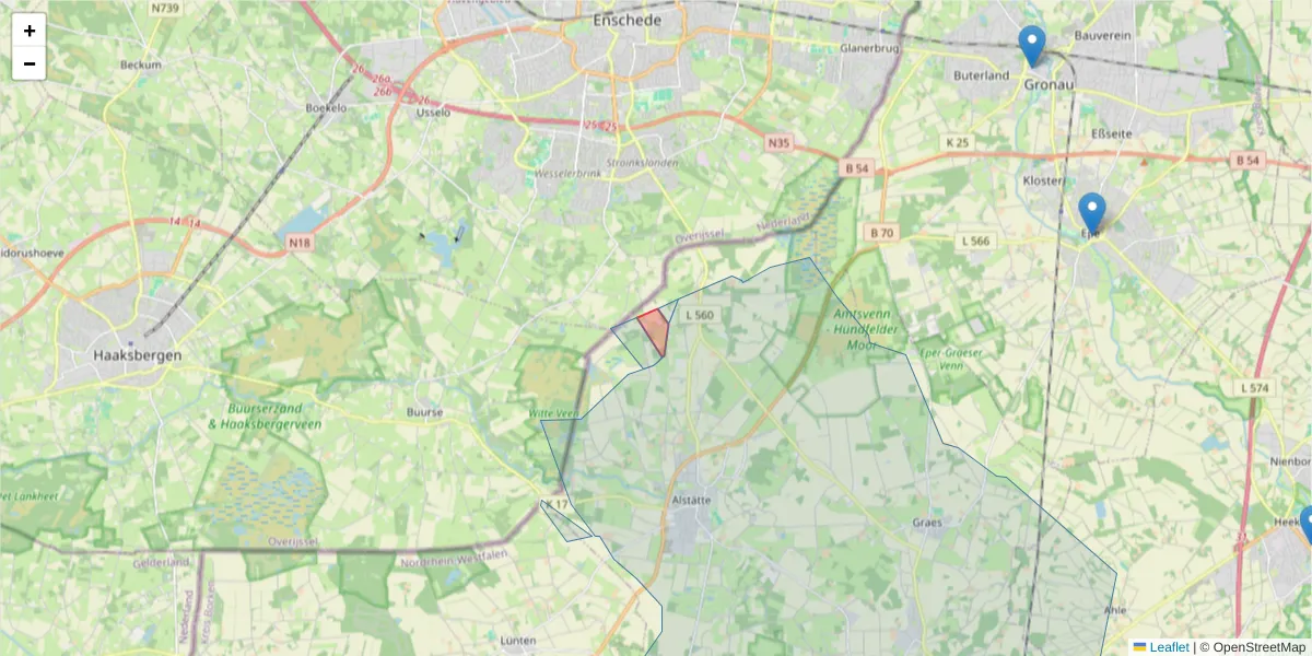 Karte des Postleitzahlen Bereichs  und der umliegenden Postleitzahlen in Deutschland