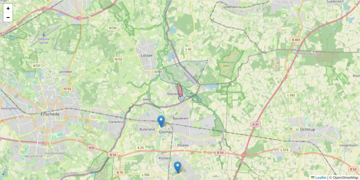 Karte des Postleitzahlen Bereichs  und der umliegenden Postleitzahlen in Deutschland