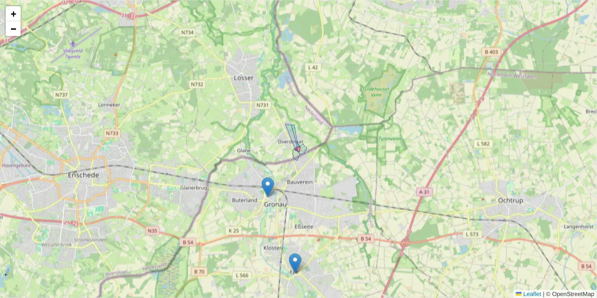 Karte des Postleitzahlen Bereichs  und der umliegenden Postleitzahlen in Deutschland