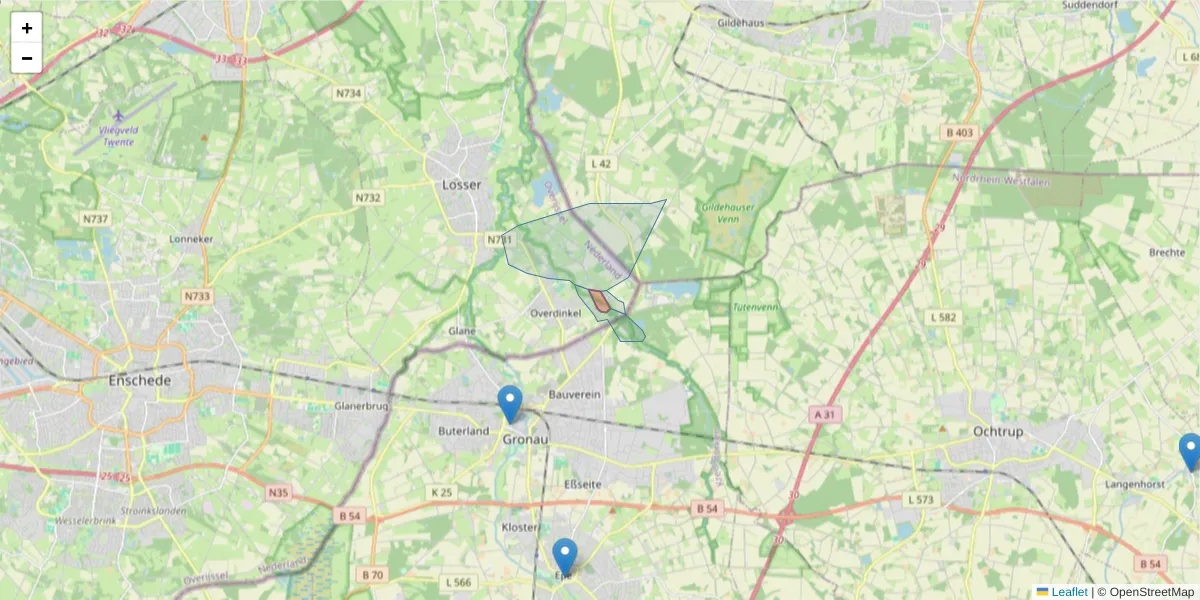 Karte des Postleitzahlen Bereichs  und der umliegenden Postleitzahlen in Deutschland