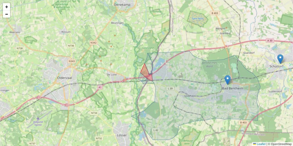 Karte des Postleitzahlen Bereichs  und der umliegenden Postleitzahlen in Deutschland