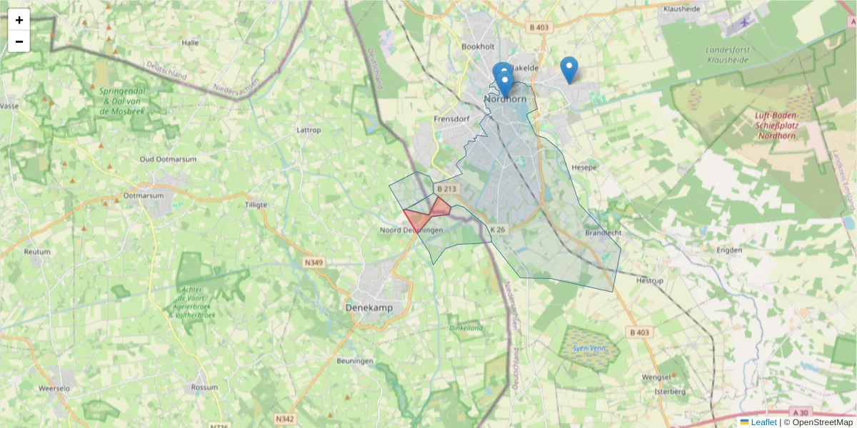 Karte des Postleitzahlen Bereichs  und der umliegenden Postleitzahlen in Deutschland