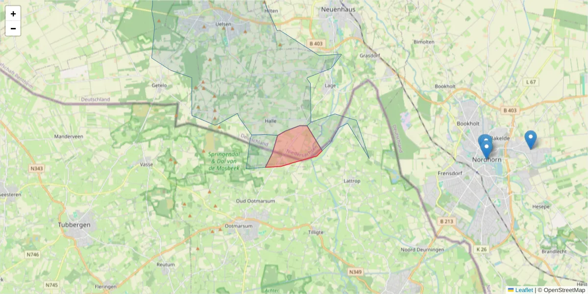 Karte des Postleitzahlen Bereichs  und der umliegenden Postleitzahlen in Deutschland