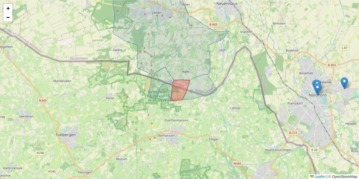Karte des Postleitzahlen Bereichs  und der umliegenden Postleitzahlen in Deutschland