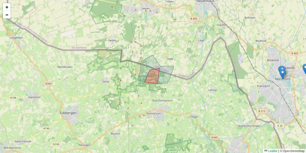 Karte des Postleitzahlen Bereichs  und der umliegenden Postleitzahlen in Deutschland