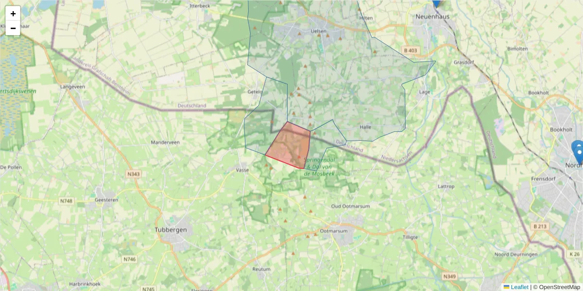 Karte des Postleitzahlen Bereichs  und der umliegenden Postleitzahlen in Deutschland