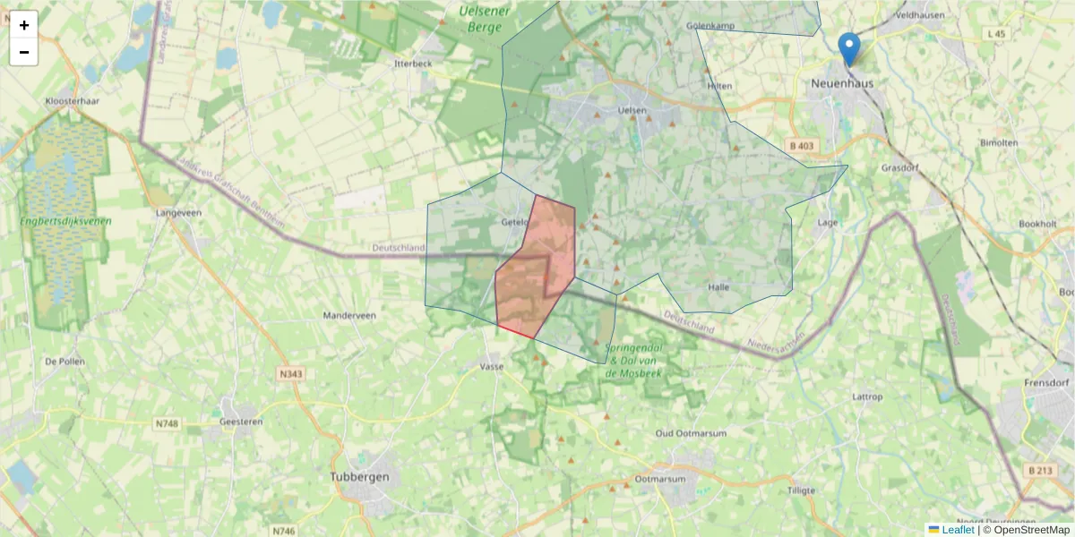 Karte des Postleitzahlen Bereichs  und der umliegenden Postleitzahlen in Deutschland