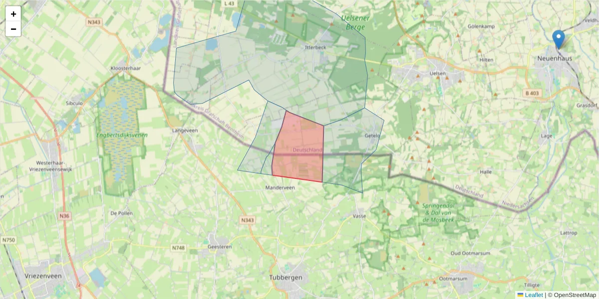 Karte des Postleitzahlen Bereichs  und der umliegenden Postleitzahlen in Deutschland