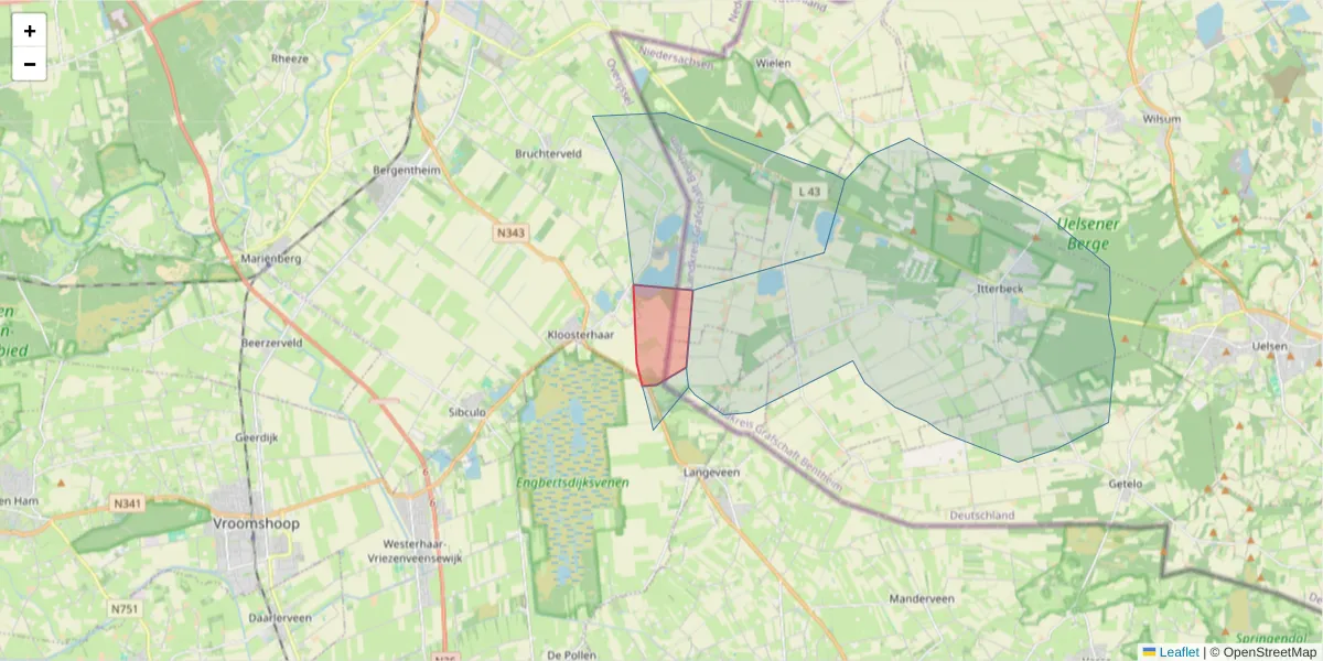 Karte des Postleitzahlen Bereichs  und der umliegenden Postleitzahlen in Deutschland
