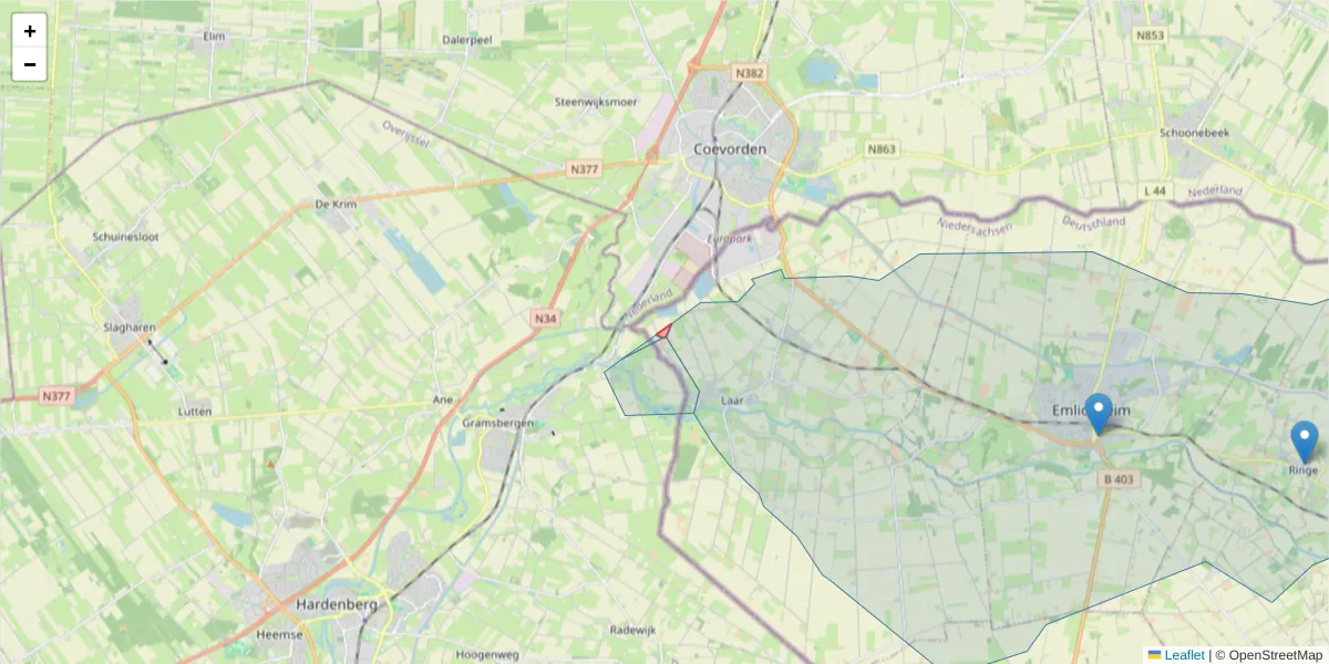 Karte des Postleitzahlen Bereichs  und der umliegenden Postleitzahlen in Deutschland