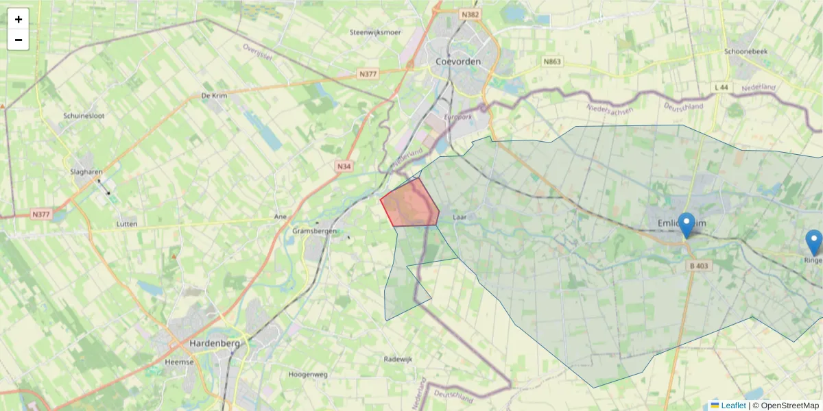 Karte des Postleitzahlen Bereichs  und der umliegenden Postleitzahlen in Deutschland