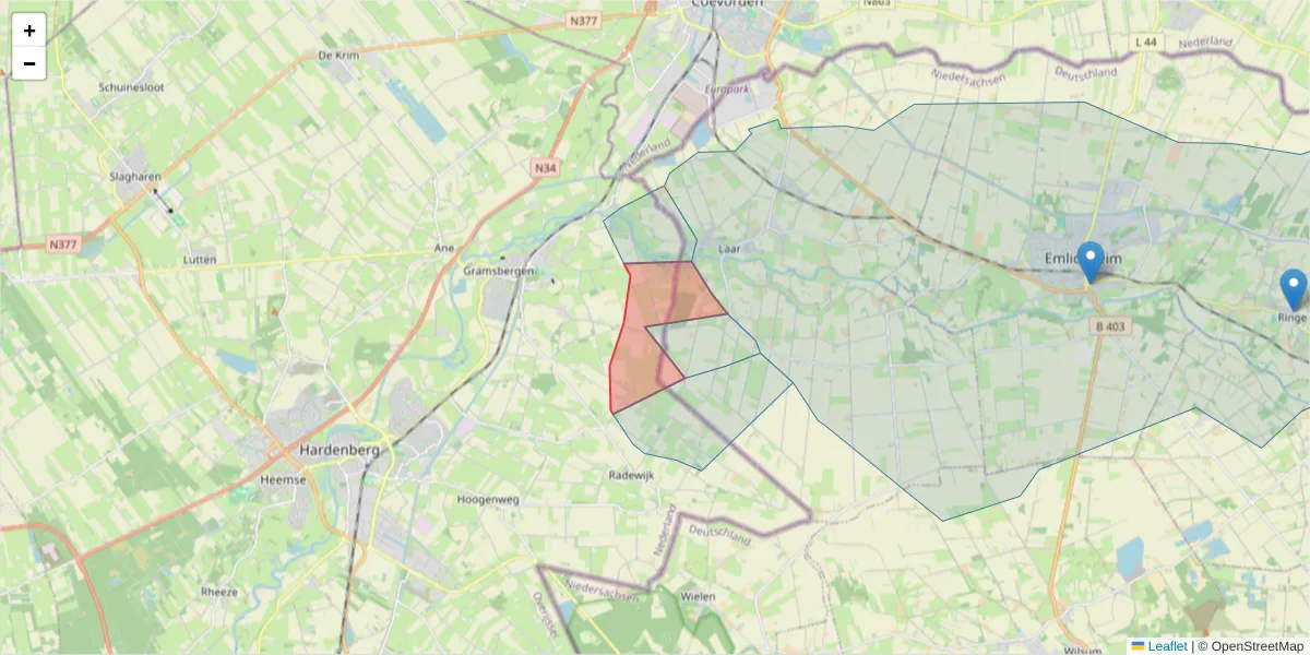 Karte des Postleitzahlen Bereichs  und der umliegenden Postleitzahlen in Deutschland