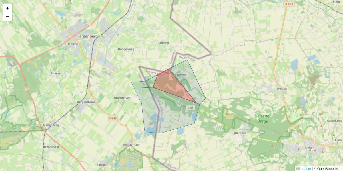 Karte des Postleitzahlen Bereichs  und der umliegenden Postleitzahlen in Deutschland