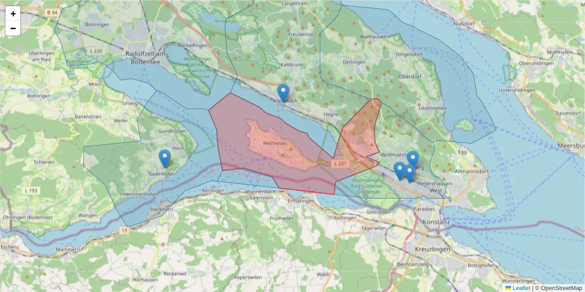 Karte des Postleitzahlen Bereichs  und der umliegenden Postleitzahlen in Deutschland