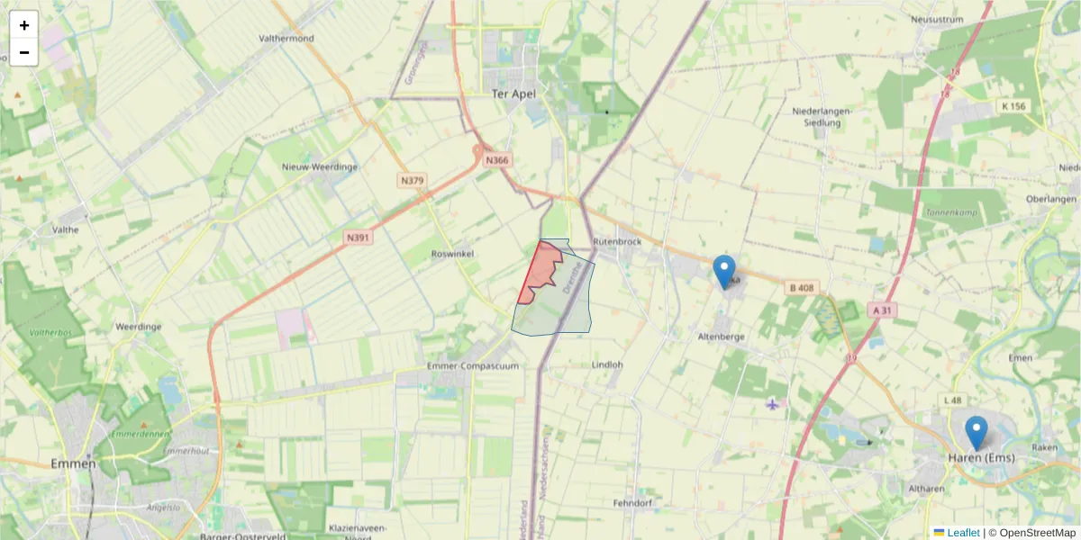Karte des Postleitzahlen Bereichs  und der umliegenden Postleitzahlen in Deutschland