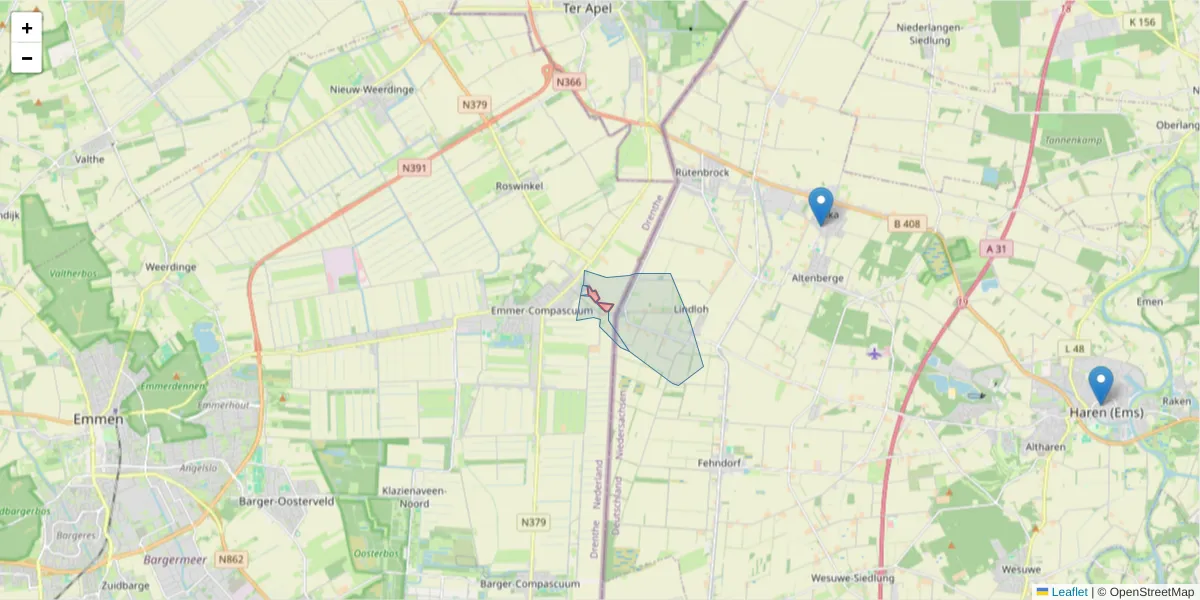 Karte des Postleitzahlen Bereichs  und der umliegenden Postleitzahlen in Deutschland