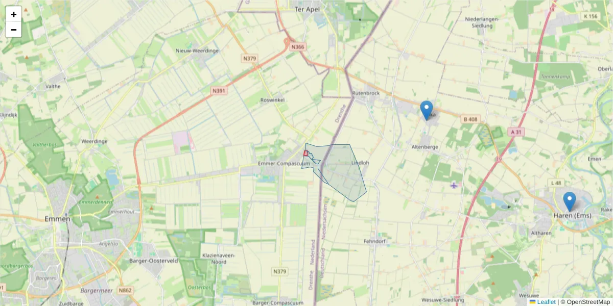 Karte des Postleitzahlen Bereichs  und der umliegenden Postleitzahlen in Deutschland