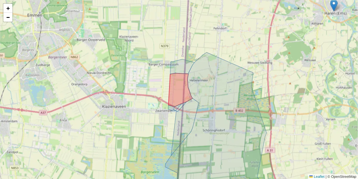 Karte des Postleitzahlen Bereichs  und der umliegenden Postleitzahlen in Deutschland