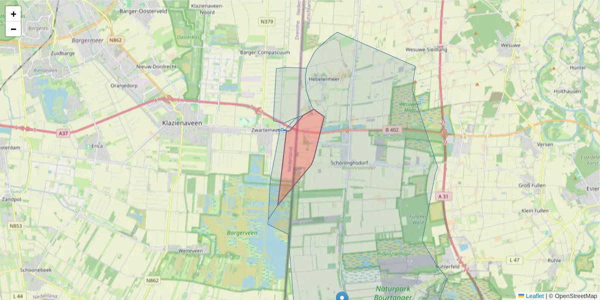 Karte des Postleitzahlen Bereichs  und der umliegenden Postleitzahlen in Deutschland