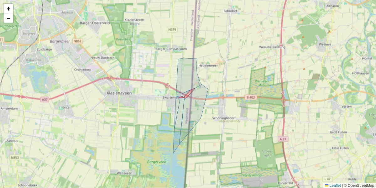 Karte des Postleitzahlen Bereichs  und der umliegenden Postleitzahlen in Deutschland