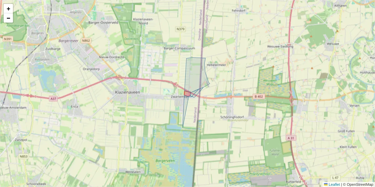 Karte des Postleitzahlen Bereichs  und der umliegenden Postleitzahlen in Deutschland