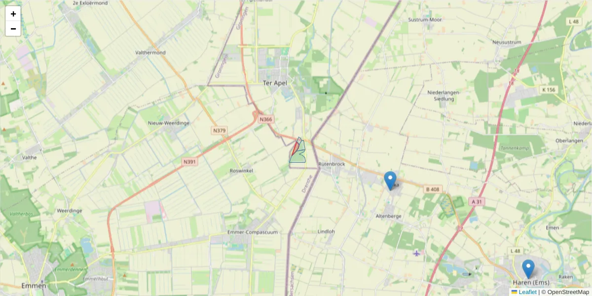 Karte des Postleitzahlen Bereichs  und der umliegenden Postleitzahlen in Deutschland