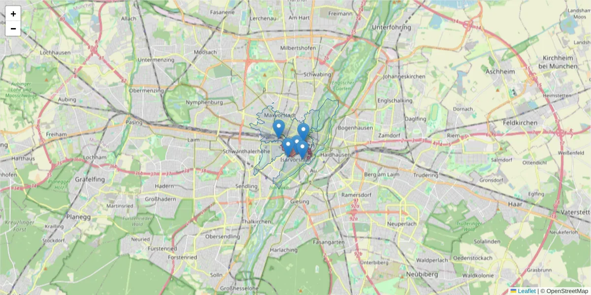 Karte des Postleitzahlen Bereichs  und der umliegenden Postleitzahlen in Deutschland