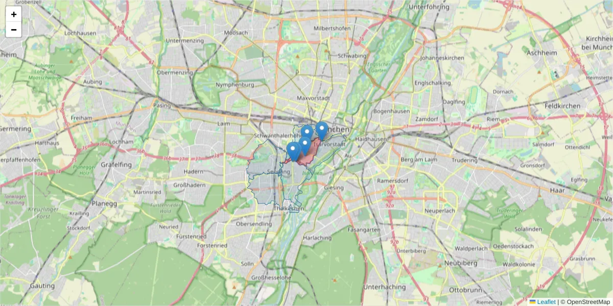 Karte des Postleitzahlen Bereichs  und der umliegenden Postleitzahlen in Deutschland