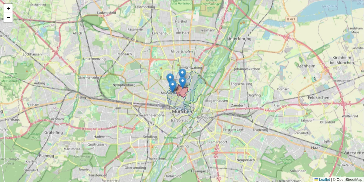 Karte des Postleitzahlen Bereichs  und der umliegenden Postleitzahlen in Deutschland