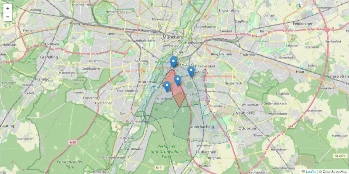 Karte des Postleitzahlen Bereichs  und der umliegenden Postleitzahlen in Deutschland