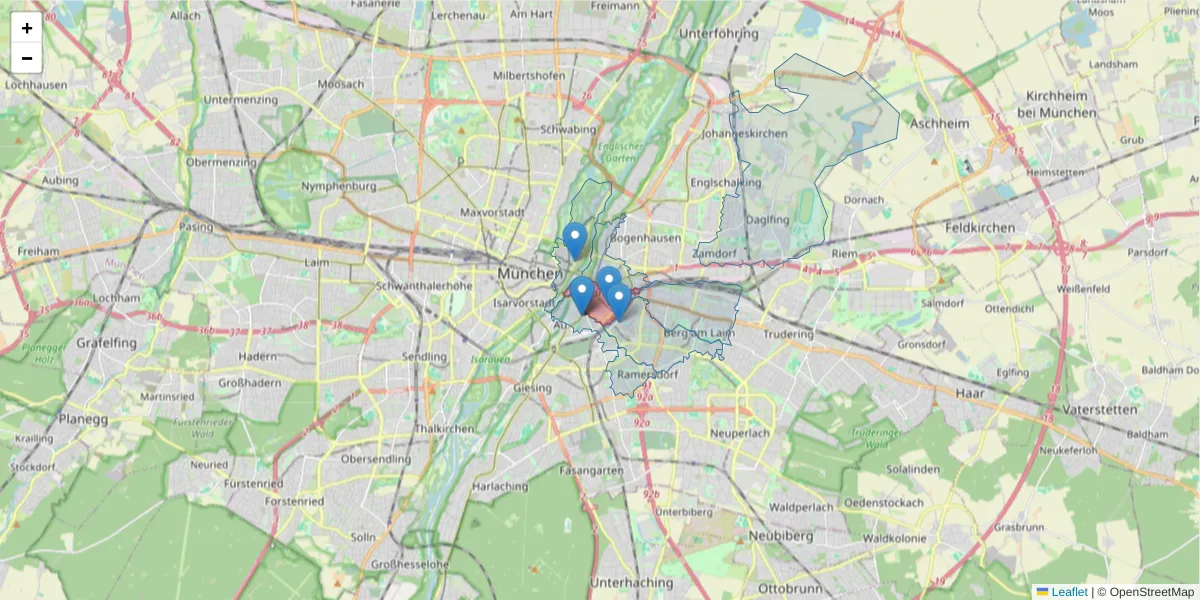 Karte des Postleitzahlen Bereichs  und der umliegenden Postleitzahlen in Deutschland