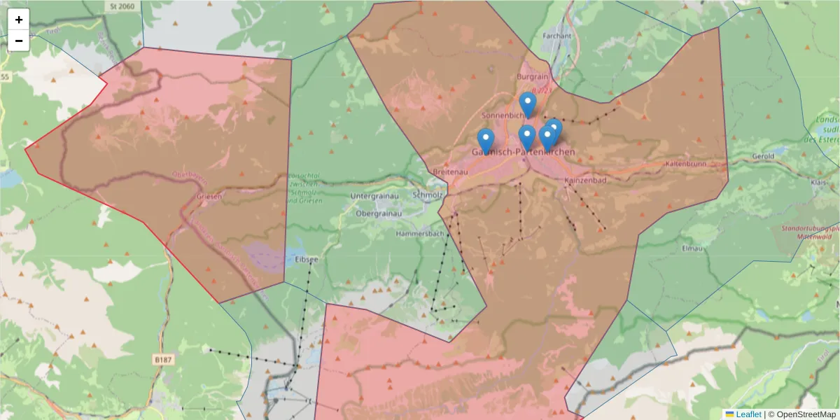 Karte des Postleitzahlen Bereichs  und der umliegenden Postleitzahlen in Deutschland