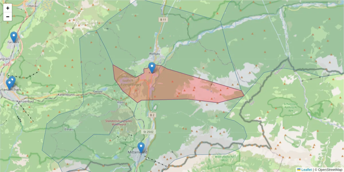 Karte des Postleitzahlen Bereichs  und der umliegenden Postleitzahlen in Deutschland