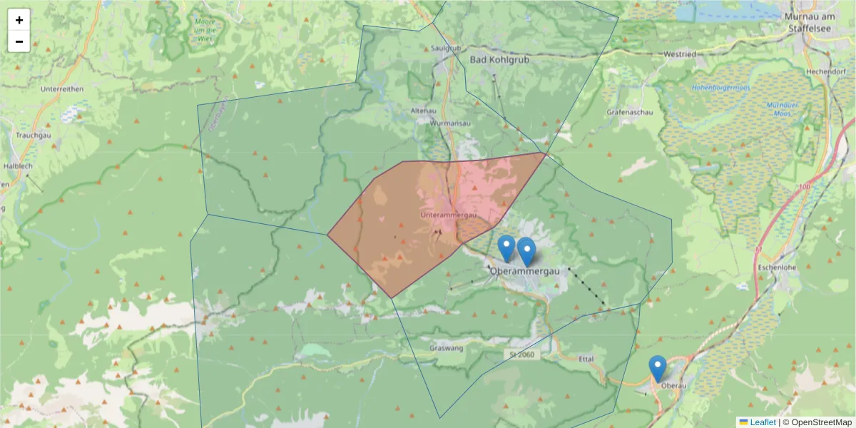 Karte des Postleitzahlen Bereichs  und der umliegenden Postleitzahlen in Deutschland