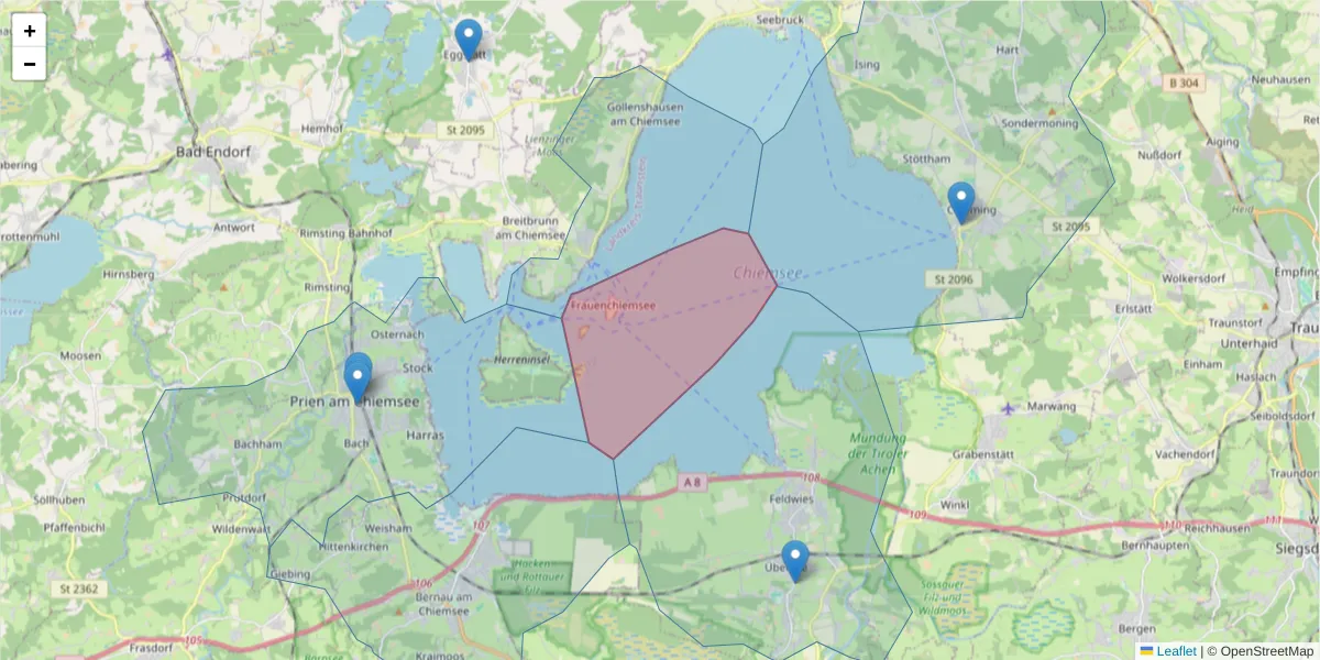 Karte des Postleitzahlen Bereichs  und der umliegenden Postleitzahlen in Deutschland