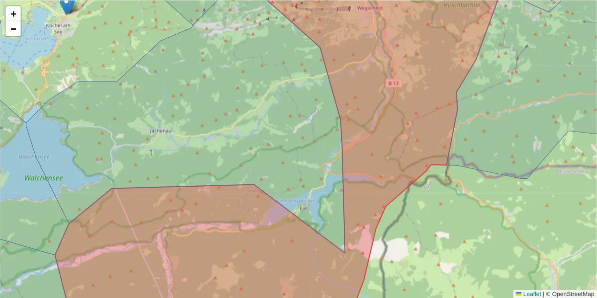 Karte des Postleitzahlen Bereichs  und der umliegenden Postleitzahlen in Deutschland
