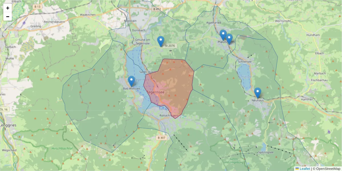 Karte des Postleitzahlen Bereichs  und der umliegenden Postleitzahlen in Deutschland
