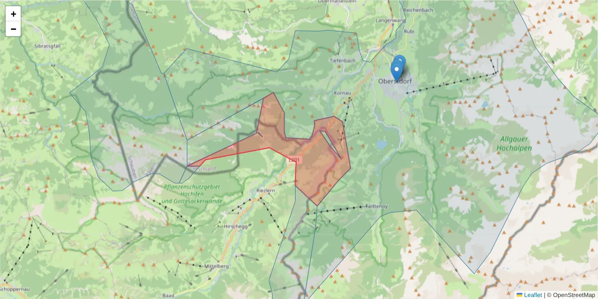 Karte des Postleitzahlen Bereichs  und der umliegenden Postleitzahlen in Deutschland