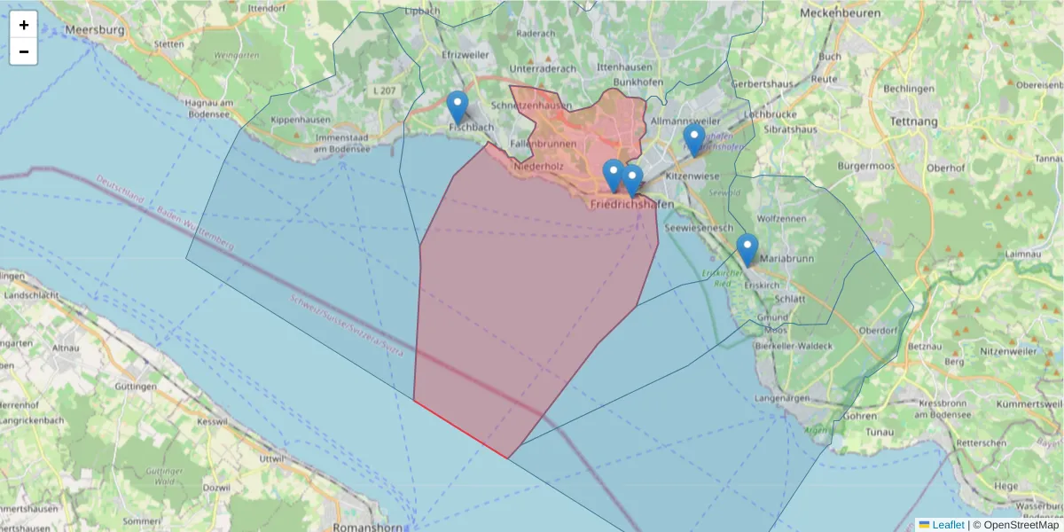 Karte des Postleitzahlen Bereichs  und der umliegenden Postleitzahlen in Deutschland