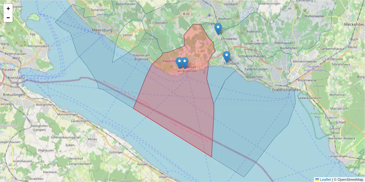 Karte des Postleitzahlen Bereichs  und der umliegenden Postleitzahlen in Deutschland