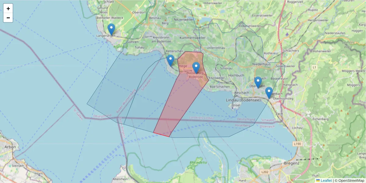 Karte des Postleitzahlen Bereichs  und der umliegenden Postleitzahlen in Deutschland