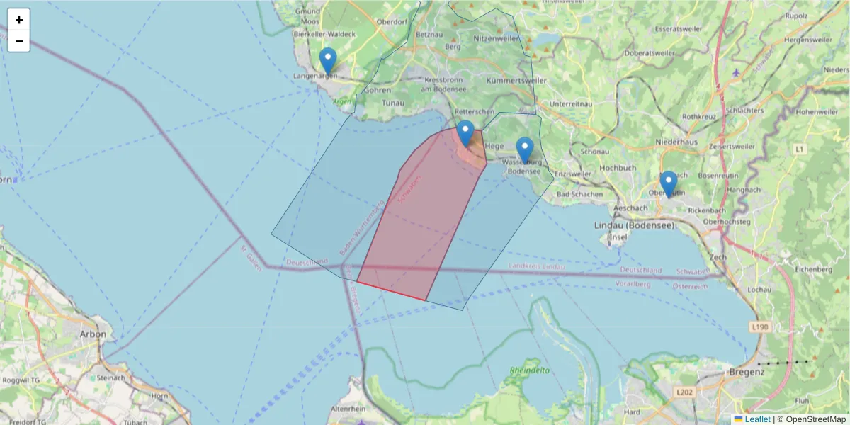 Karte des Postleitzahlen Bereichs  und der umliegenden Postleitzahlen in Deutschland