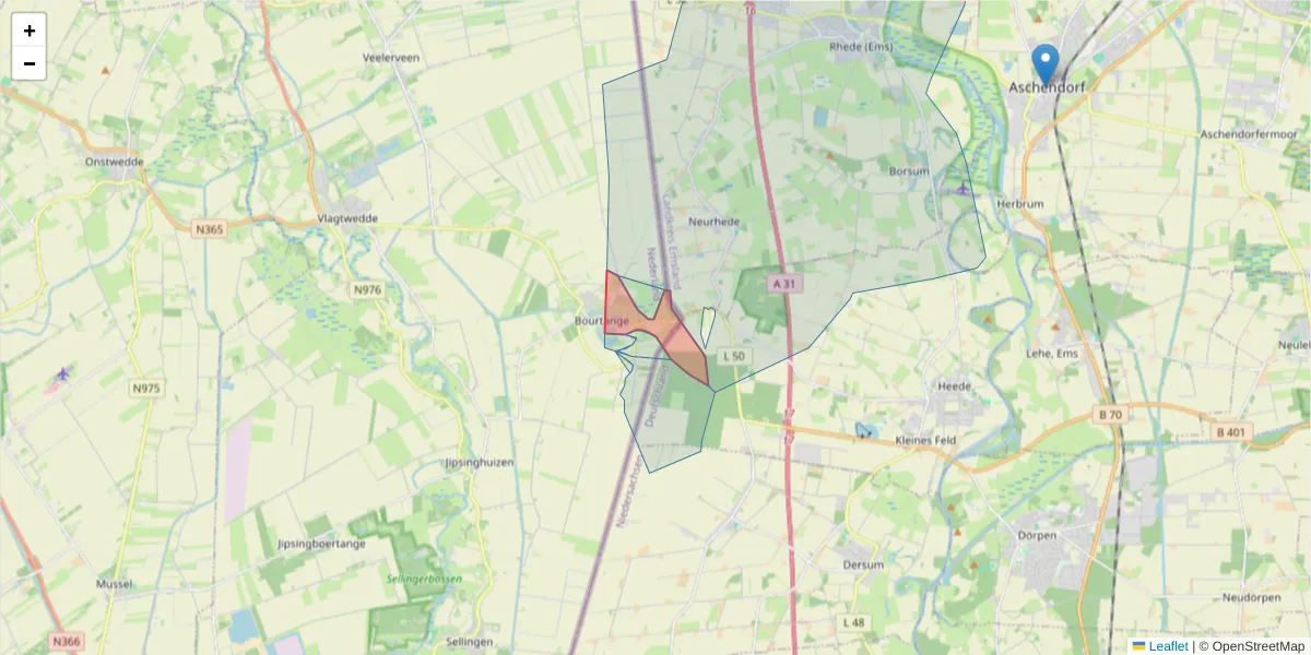 Karte des Postleitzahlen Bereichs  und der umliegenden Postleitzahlen in Deutschland